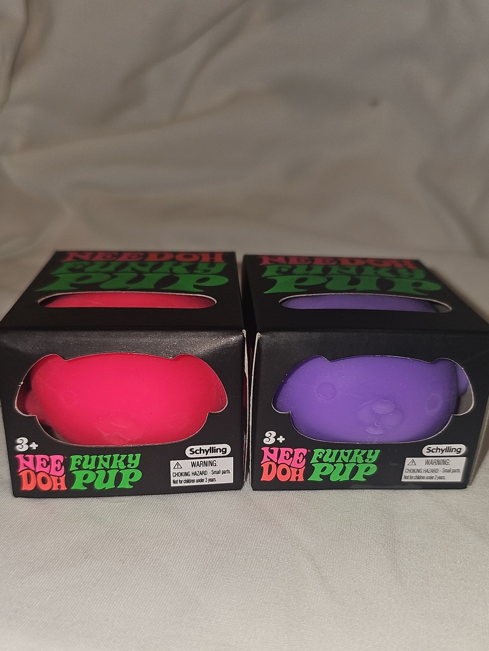 NEEDOH Funky Pup Novelty Fidget Toy Lot of 2 Pink, Purple New